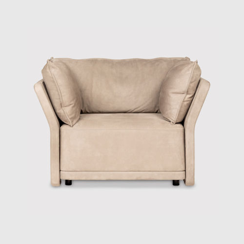 Fauteuil contemporain - RUE DE BABYLONE - MAN OF PARTS - en tissu / en cuir / marron