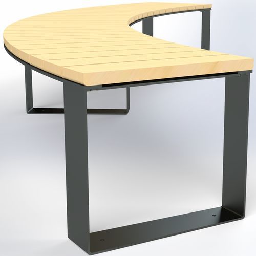 Banc public contemporain - Enjoy - URBAN TENDANCES - en bois / en acier / avec dossier
