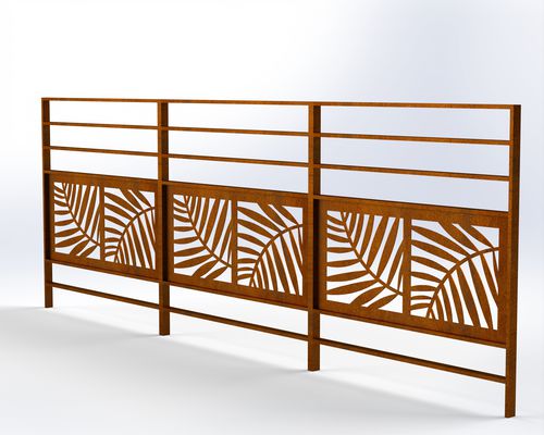 Barrière de protection en acier COR-TEN® - Printemps - URBAN TENDANCES - en bois