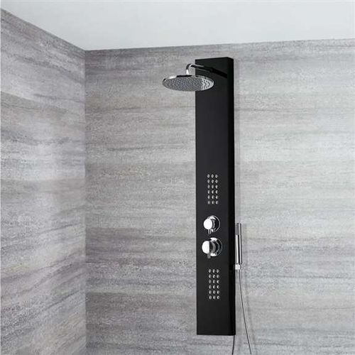 Colonne de douche en inox - A805 - FontanaShowers - noire / murale / contemporaine