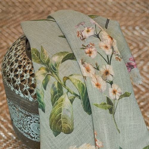 Tissu d'ameublement - FLORENTINA - Gardisette - à fleurs / en polyester / en lin