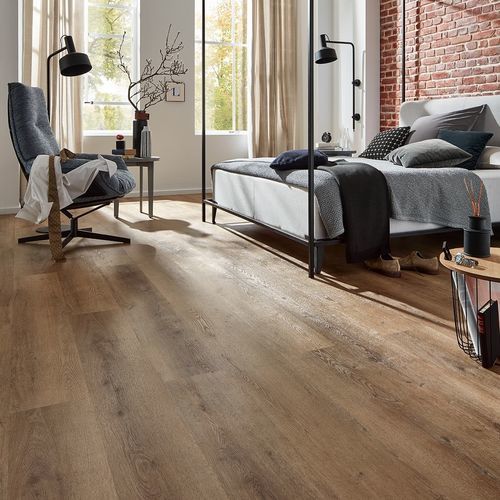 Revêtement de sol en vinyle - BRUSHED OAK BROWN  - JAB ANSTOETZ FLOORING - d'intérieur / pour marche / pour bureau