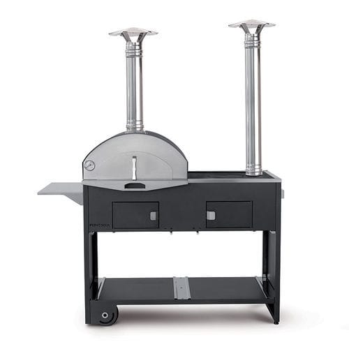 Barbecue à bois - PIZZA & CUCINA - Fontana Forni s.r.l. - à charbon / sur roulettes / en acier zingué