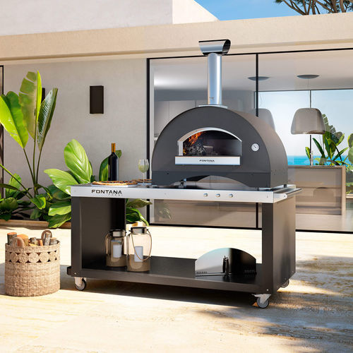 Chariot de service - PIZZA-DESK - Fontana Forni s.r.l. - professionnel / de jardin / en acier inoxydable