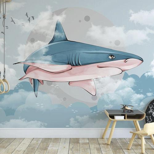 Papier peint contemporain - océan requin mer - MuralConcept - en textile non-tissé / panoramique / à motif animalier