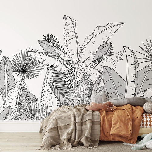 Papier peint contemporain - botanic leaf - MuralConcept - en textile non-tissé / à motif nature / panoramique