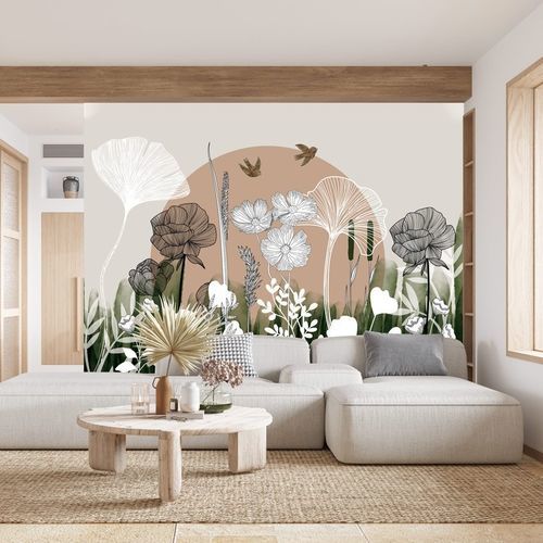 Papier peint contemporain - illustration - MuralConcept - en textile non-tissé / à motif floral / panoramique