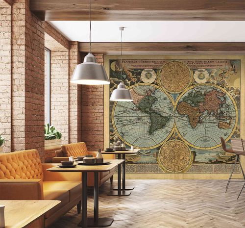 Papier peint carte - globe - MuralConcept - vintage / en textile non-tissé / panoramique