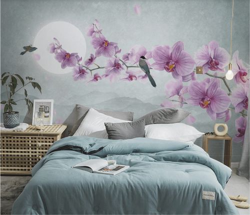 Papier peint contemporain - Orchidée - MuralConcept - en textile non-tissé / à motif floral / panoramique
