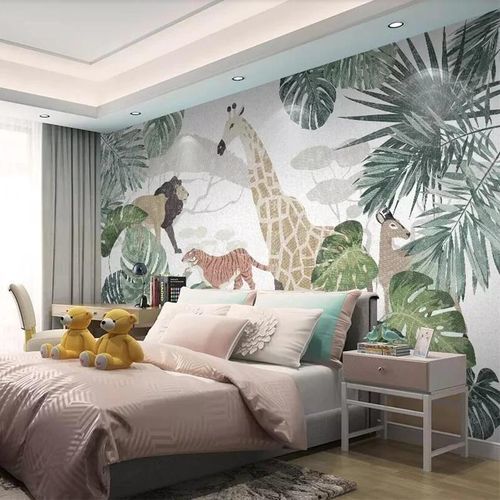 Papier peint vintage - Jungle Kid - MuralConcept - en textile non-tissé / panoramique / à motif animalier