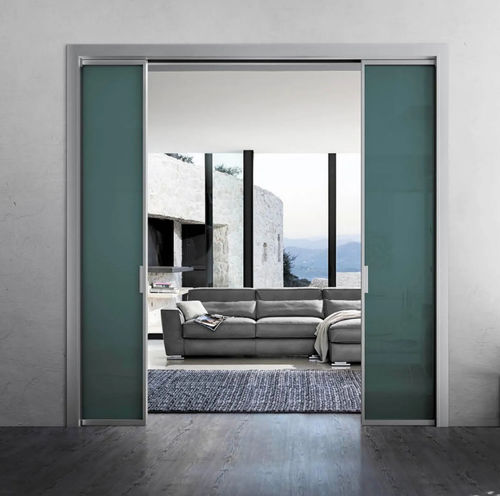 Porte d'intérieur - ZEUS - doal - en verre / en aluminium / coulissante