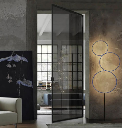 Porte d'intérieur - JUST - doal - en aluminium / va-et-vient / pivotante à axe excentré