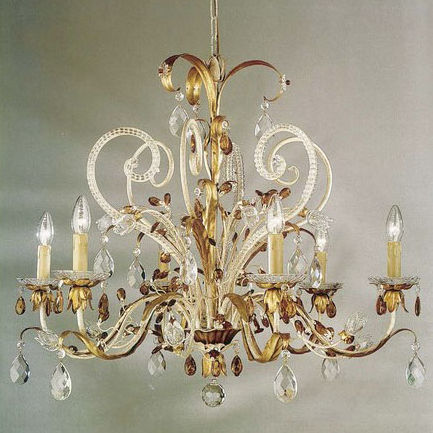 Lustre contemporain - LORENA - COSMOTRE SRL - en fer forgé / 8 ampoules / professionnel