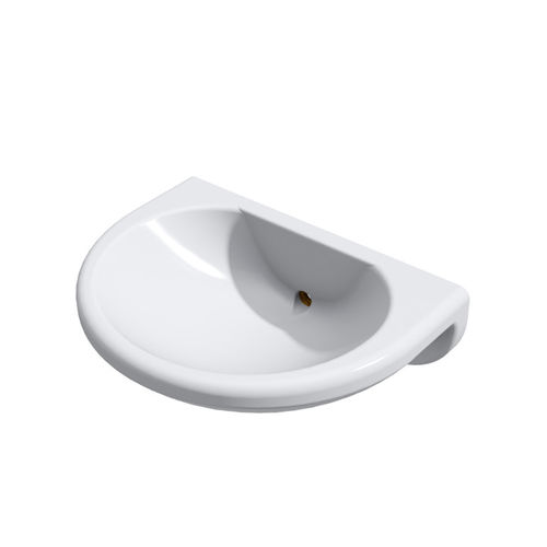 Vasque suspendue - WHB-100 - Wallgate Ltd - en céramique / en Solid Surface / en forme de D
