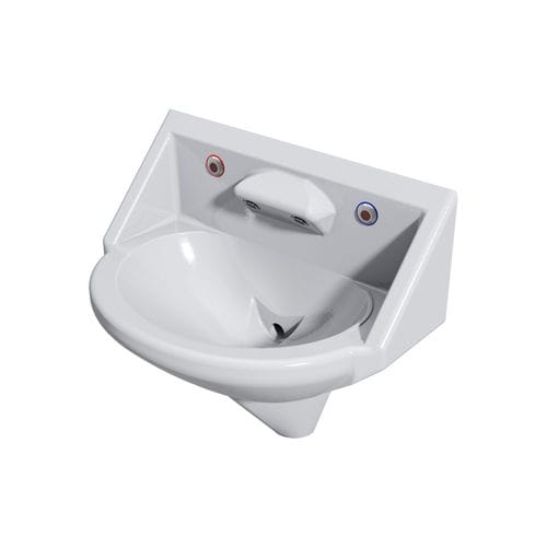 Vasque suspendue - ALS - Wallgate Ltd - en Solid Surface / en forme de D / 2 trous