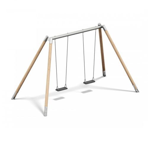 Balançoire en inox - 0701034 - Playparc - en bois / pour parc de jeux / double