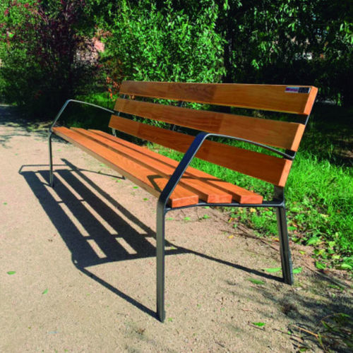 Banc contemporain - SITZBANK EMILIA - Playparc - en bois / en métal / avec dossier