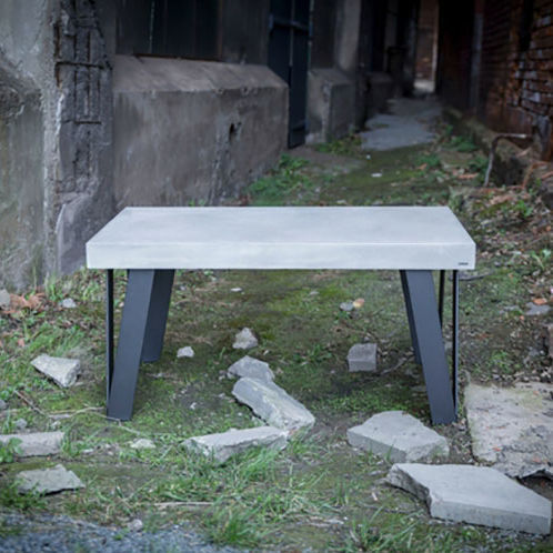 Table contemporaine - PATRIAM - CRÉER s.r.o. - en métal / en béton / avec piètement en métal