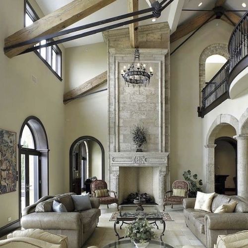 Trumeau de cheminée classique - FLEUR DE LIS - Tartaruga Design Inc - en pierre / blanc