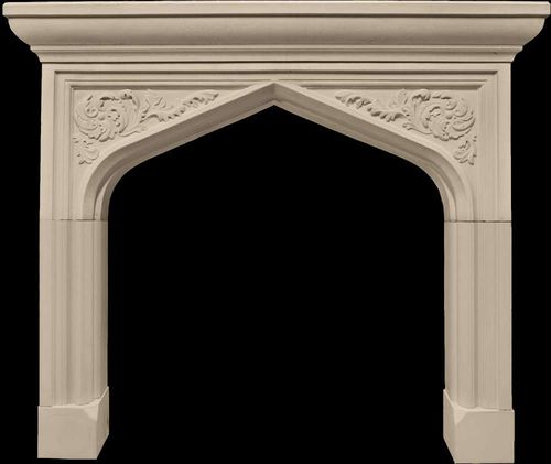 Manteau de cheminée classique - TUDOR  - Tartaruga Design Inc - en pierre / blanc