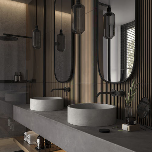 Vasque à poser - Tartaruga Design Inc - en béton / ronde / sans trou