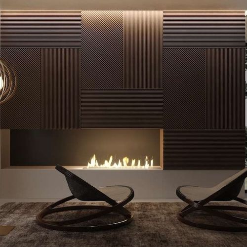 Cheminée au bioéthanol - RIBBED - Tartaruga Design Inc - à encastrer / adossée / simple face