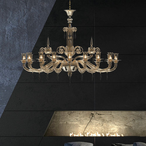 Lustre contemporain - CELLINI - PIUMATI - en verre de Murano / en verre soufflé / en verre fumé