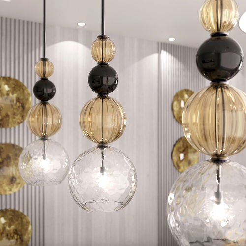 Suspension - CARUSO  - PIUMATI - en métal / en verre soufflé / en verre de Murano