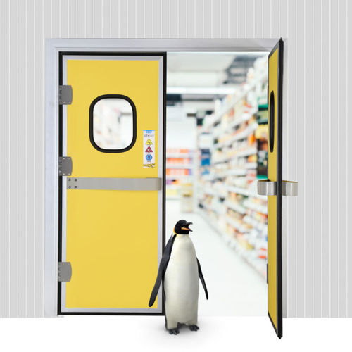 Porte industrielle va-et-vient - ATSDOOR - en aluminium / en aluminium anodisé / en acier inoxydable