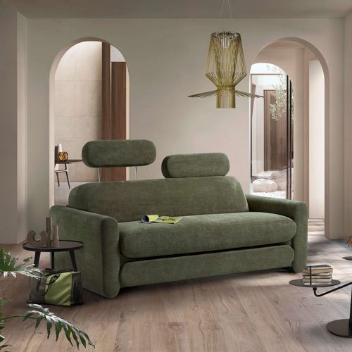 Canapé contemporain - Vintage - Vitarelax - en tissu / en cuir / vert