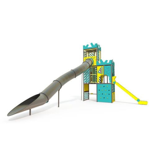 Structure de jeu pour aire de jeux - AE 40-1001-Y24 - QUALI-Cité - en métal / en polycarbonate / en HPL