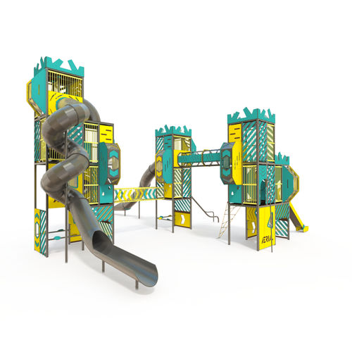 Structure de jeu pour aire de jeux - AE 60-3001-Y24 - QUALI-Cité - en métal / en polycarbonate / en HPL