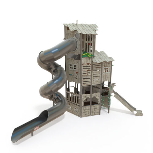 Structure de jeu pour aire de jeux - CC 44-1005-V99 - QUALI-Cité - en métal / en HPL / modulaire