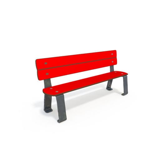 Banc public contemporain - MU BDI-02-1200-03 - QUALI-Cité - en métal / en HPL / avec dossier
