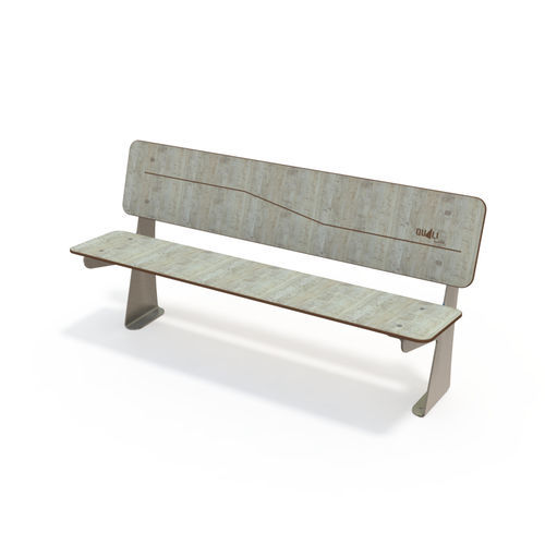 Banc public contemporain - MU BDY-04-1800-29 - QUALI-Cité - en métal / en HPL / avec dossier