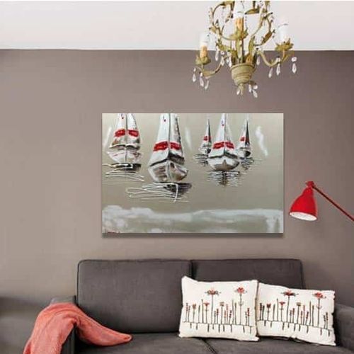 Tableau décoratif acrylique - VELEROS ROJOS - OHORIGINAL BUSINESS SL - mixte / peint à la main / professionnel