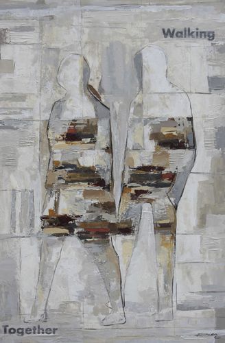 Tableau décoratif acrylique - WALKING  - OHORIGINAL BUSINESS SL - mixte / peint à la main / figuratif