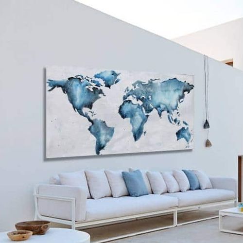 Tableau décoratif acrylique - MAPA MUNDI AZUL - OHORIGINAL BUSINESS SL - mixte / peint à la main / carte