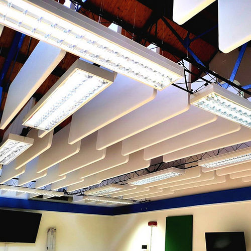 Baffle acoustique en fibre de polyester - ECOBAFFLE® - Acustico - suspendu / de plafond / rectangulaire