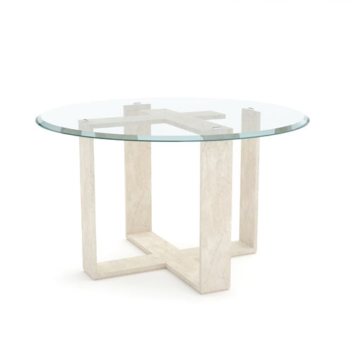 Table avec piètement en marbre - Simple Frame - Pistore Marmi - contemporaine / en verre / ronde
