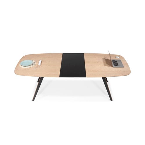 Table à manger contemporaine - Dona - hatt - en chêne / en noyer / avec piètement en chêne