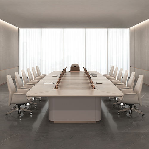 Table de réunion contemporaine - MONACO - Turadi - en placage de bois / en bois laqué / en cuir