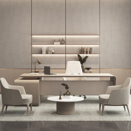 Bureau de direction - AIR - Turadi - sur pied / contemporain / en placage de bois