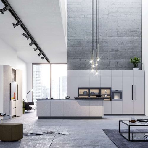 Cuisine contemporaine - AMAZZONIA - CIESSE CUCINE SRL - en contreplaqué / en pierre / avec îlot