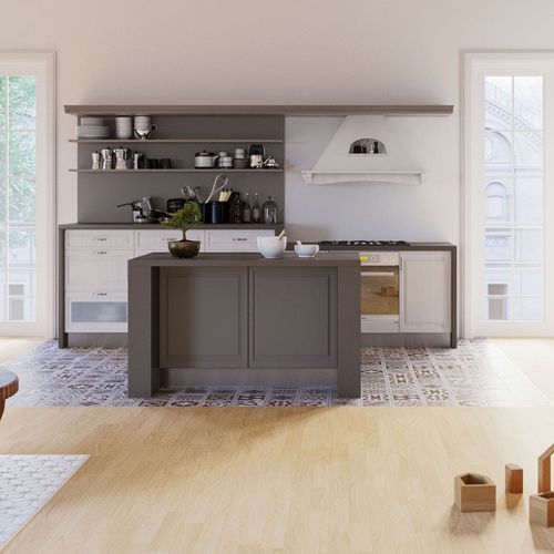 Cuisine classique - DOLCE VITA - CIESSE CUCINE SRL - en contreplaqué / en pierre / avec îlot