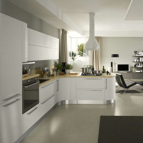 Cuisine contemporaine - VENUS MATRIX - CIESSE CUCINE SRL - en contreplaqué / en L / avec poignée