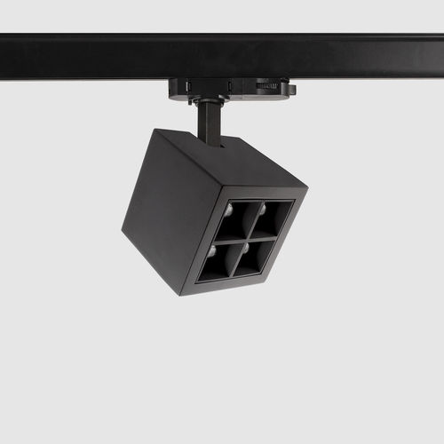 Éclairage sur rail à LED - ICONIC-T-Q4 - Evorino - cube / en fonte d'aluminium / professionnel