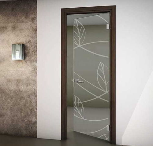 Porte d'intérieur - EVO FOGLIE - FIP PORTE - en verre trempé / battante / contemporaine