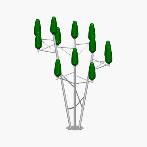 Petite éolienne à axe vertical - HYBRID WINDBUSH - New World Wind - bipale / onshore / solaire