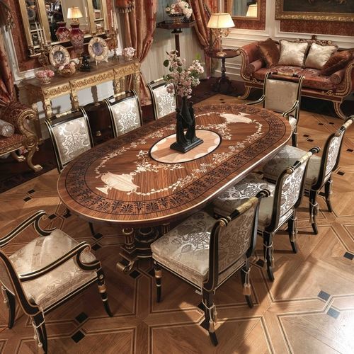 Table à manger de style - F174 - Francesco Molon - en bois / avec piètement en bois / avec piètement en métal